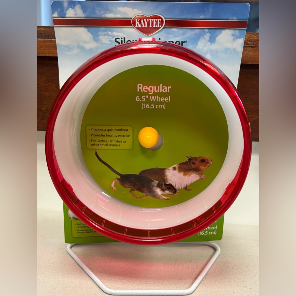 Kaytee Red & White Small Animal Silent Spinner Premium Quality Exercise Wheel